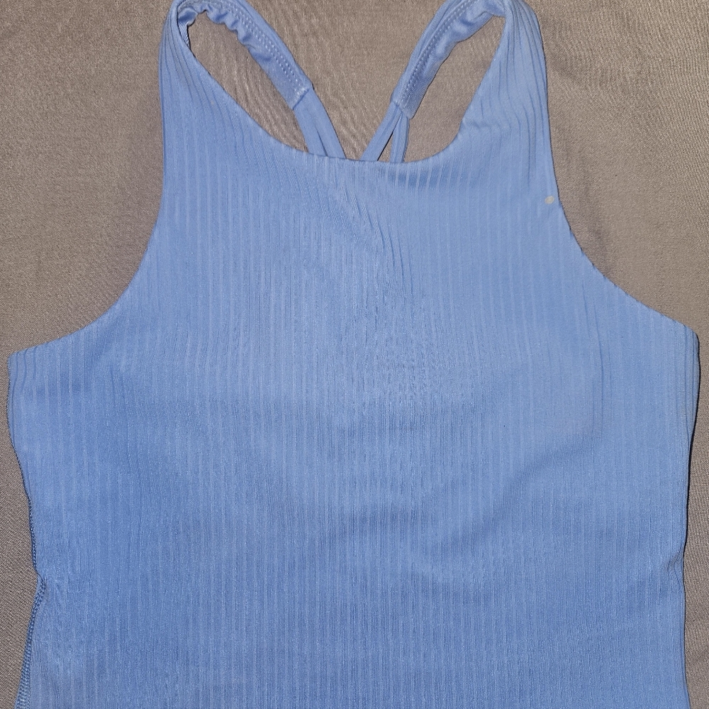 Light-Blue Ribbed Tank-Top